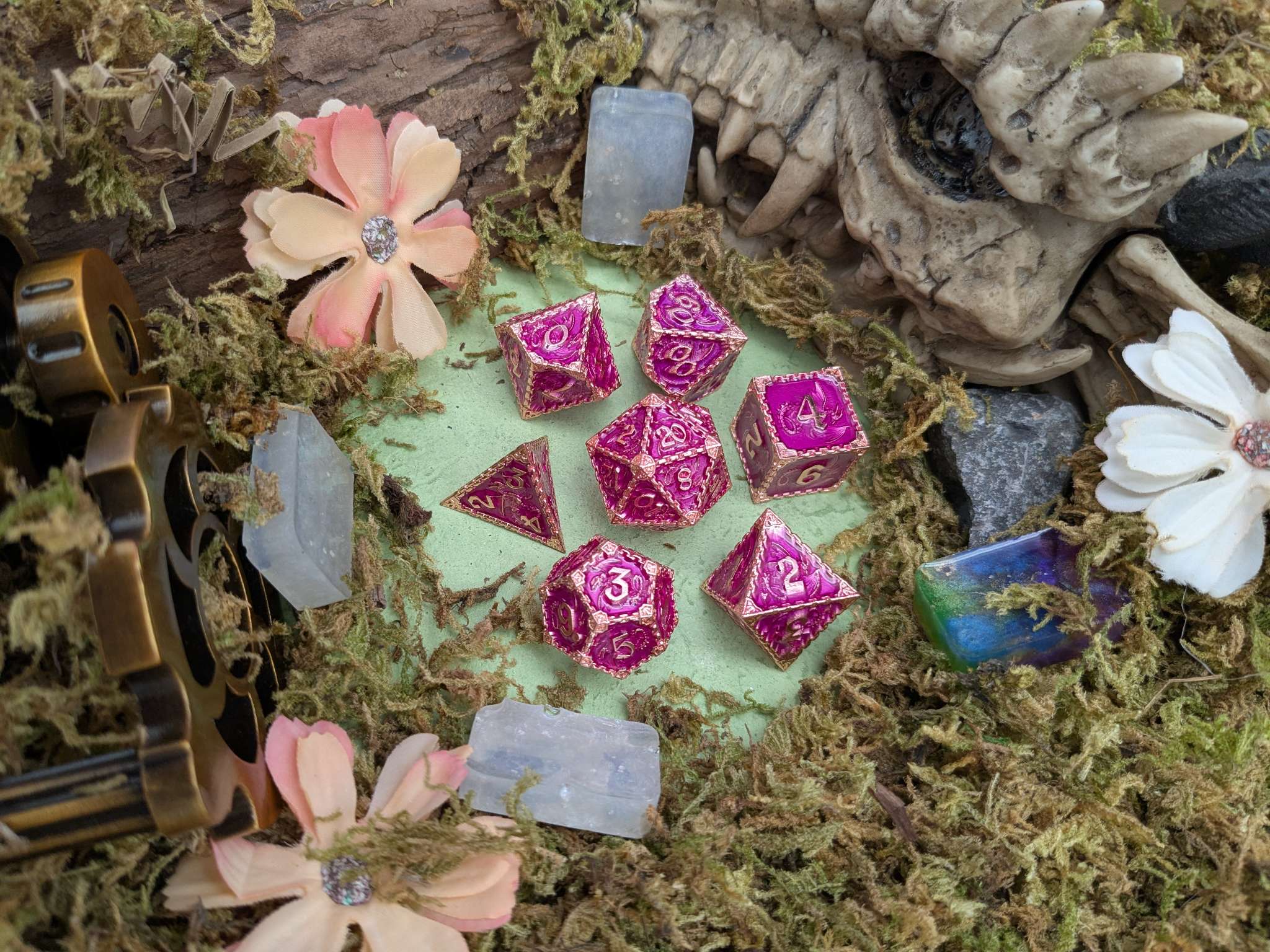Dragon Purple and Copper Metal Core Dice Set