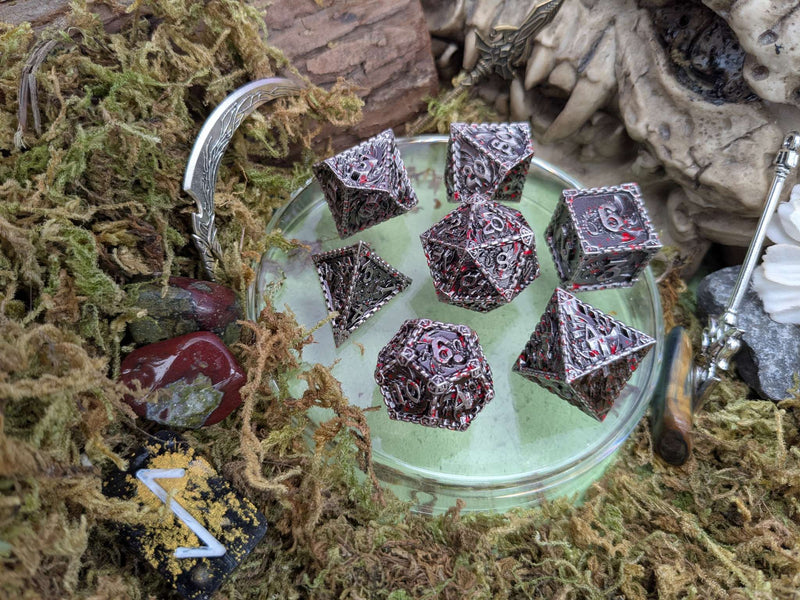 Dragon Splatter Metal Core Dice Set