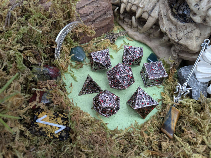 Dragon Splatter Metal Core Dice Set