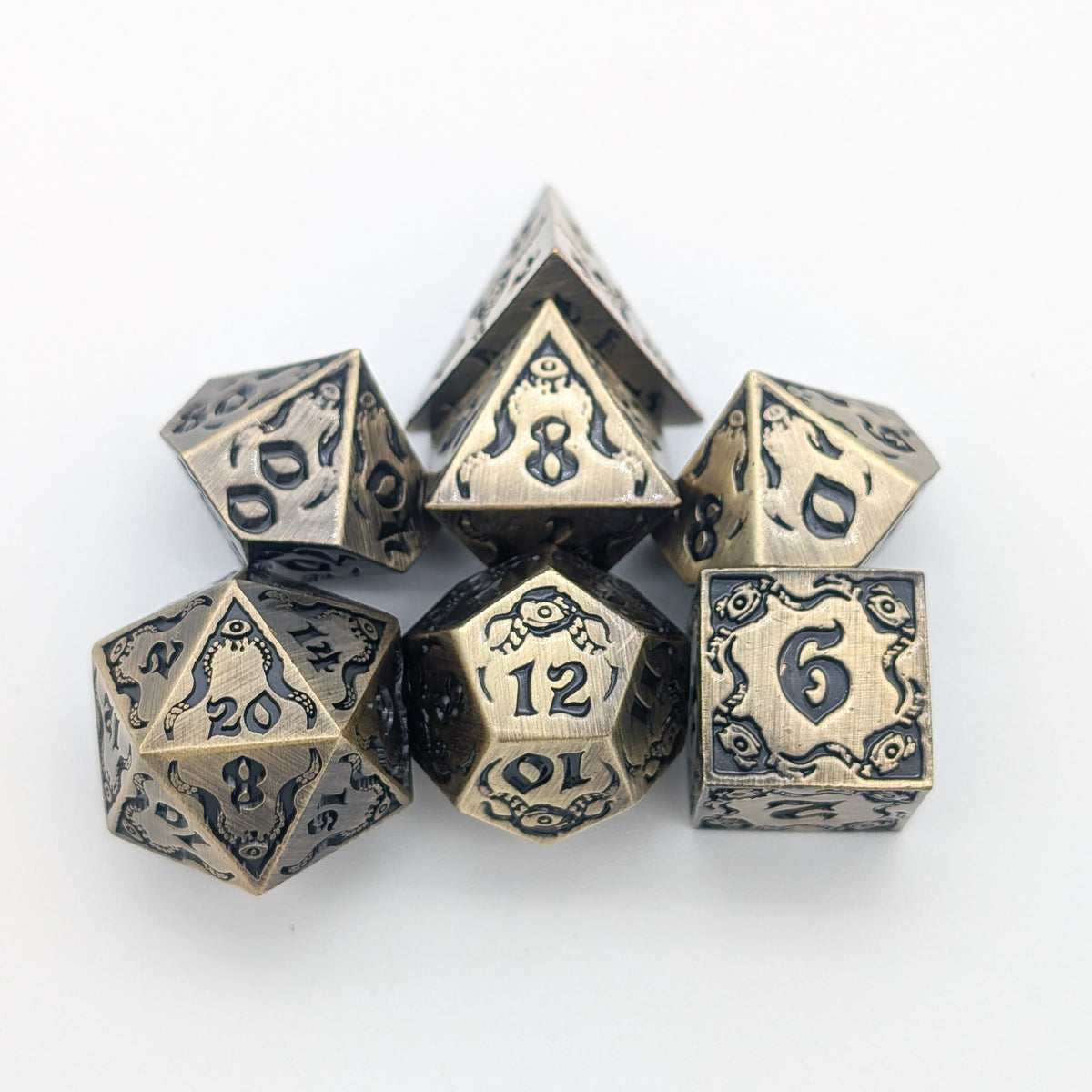 The Abyssal Sovereign | Eldritch Gold Metal Dice Set