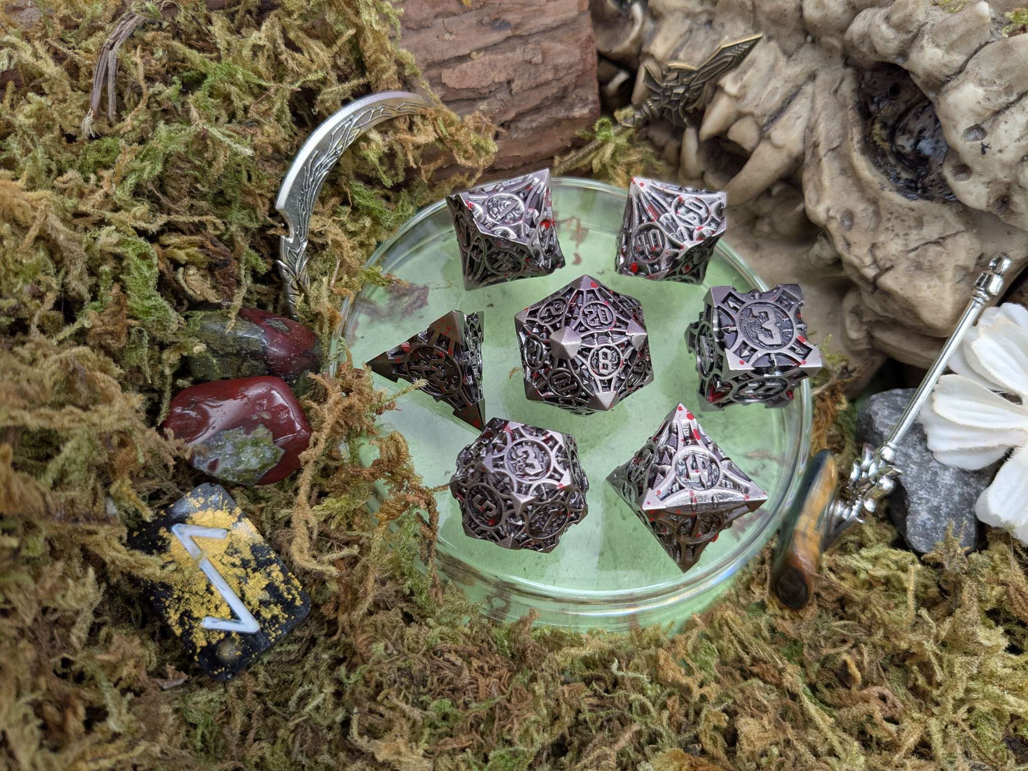 Point Splatter Metal Core Dice Set