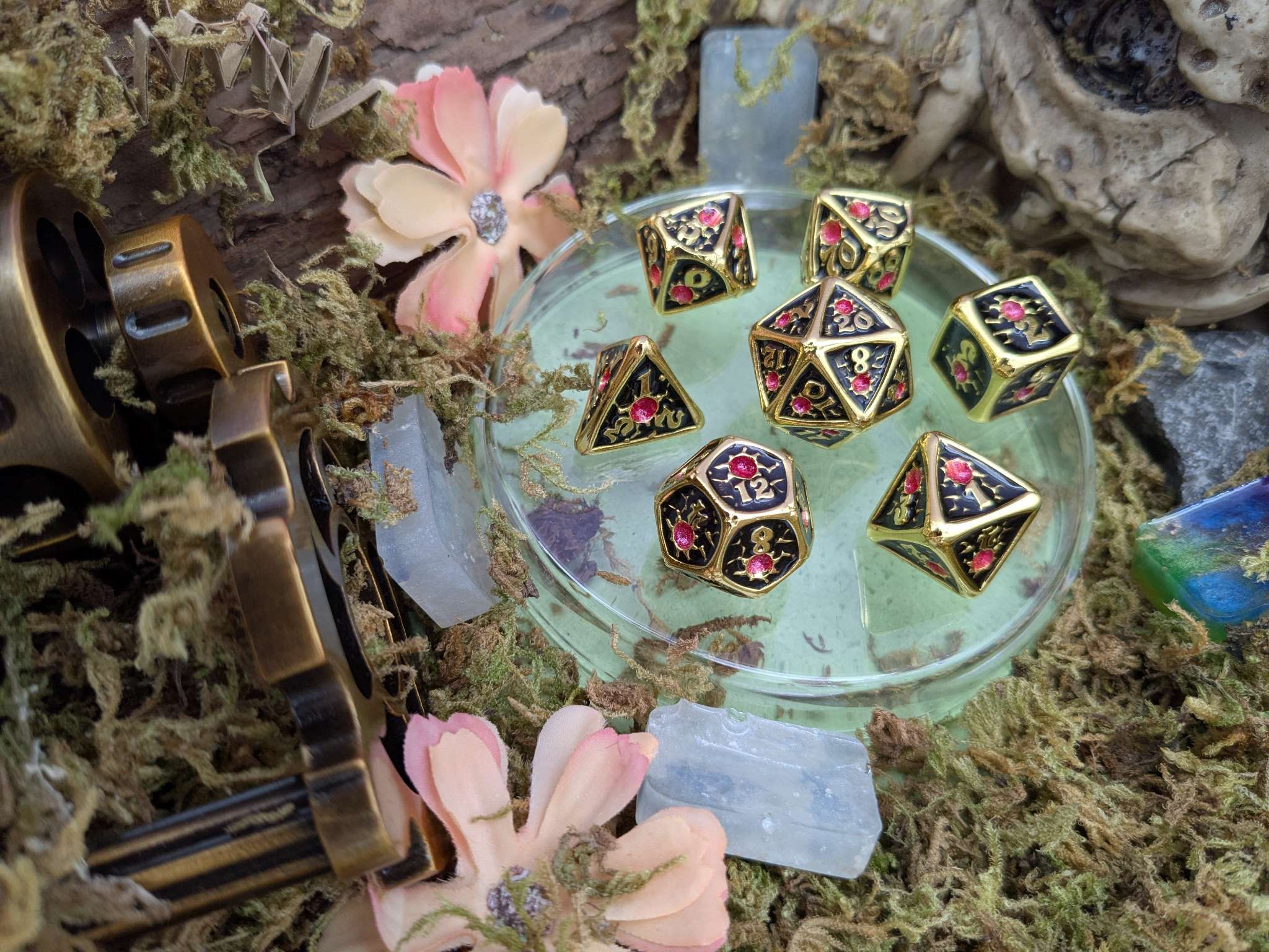 Royal Black Metal Core Dice Set