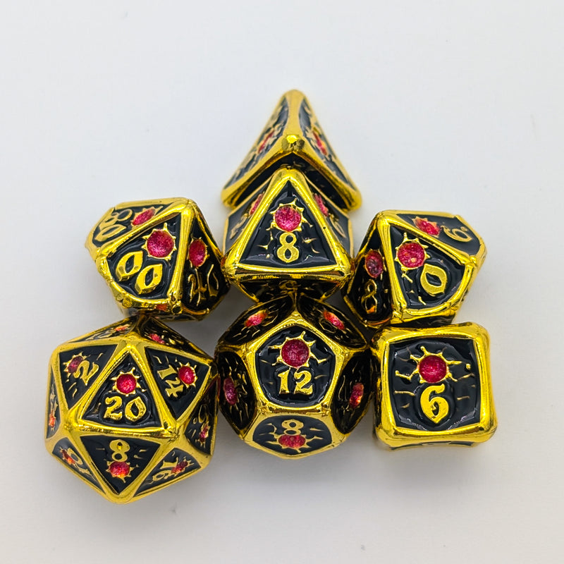 Royal Black Metal Core Dice Set