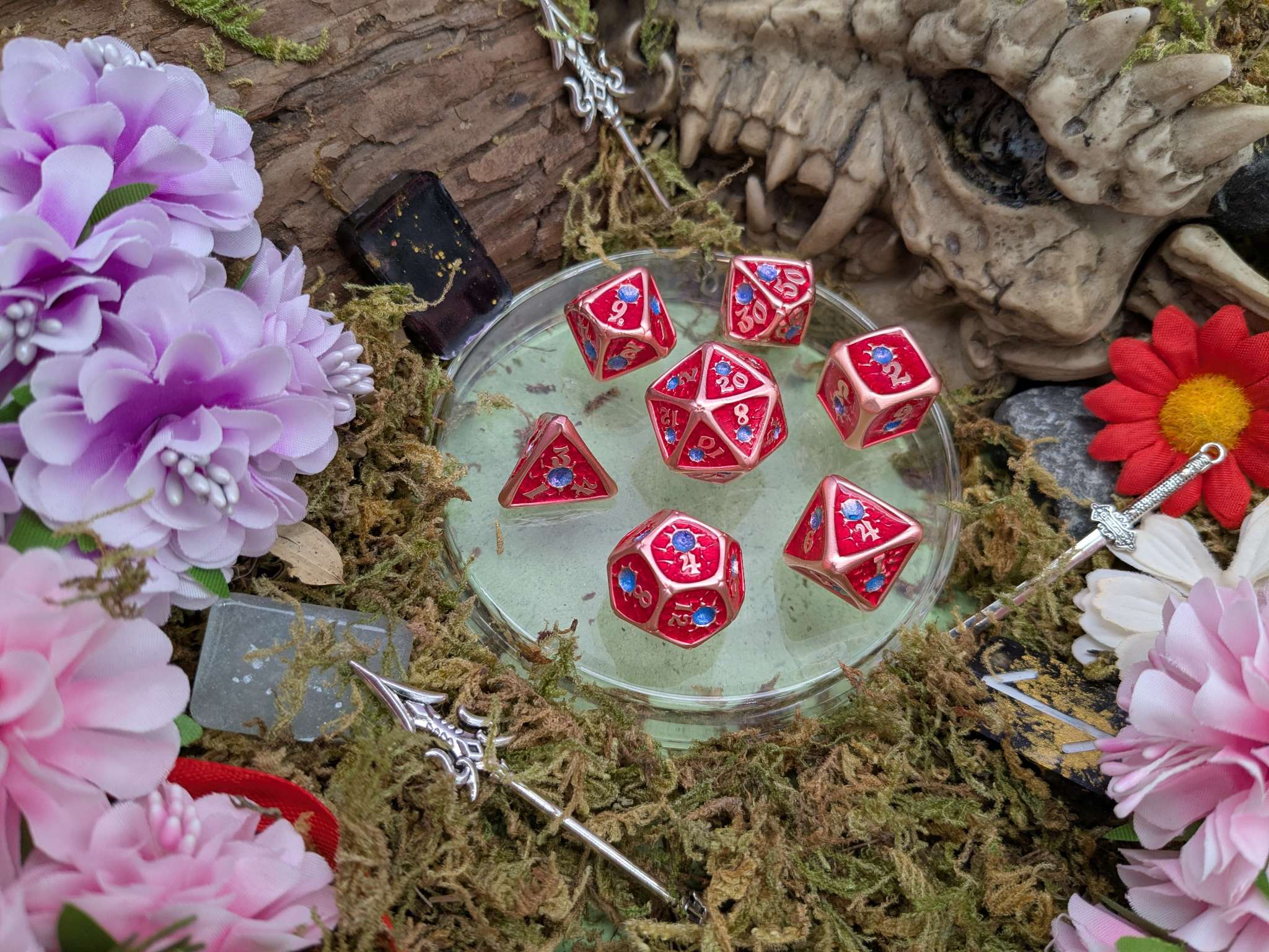 Royal Red Metal Core Dice Set