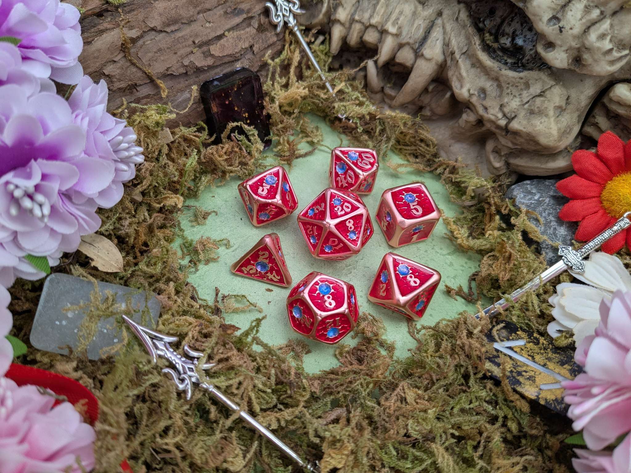 Royal Red Metal Core Dice Set