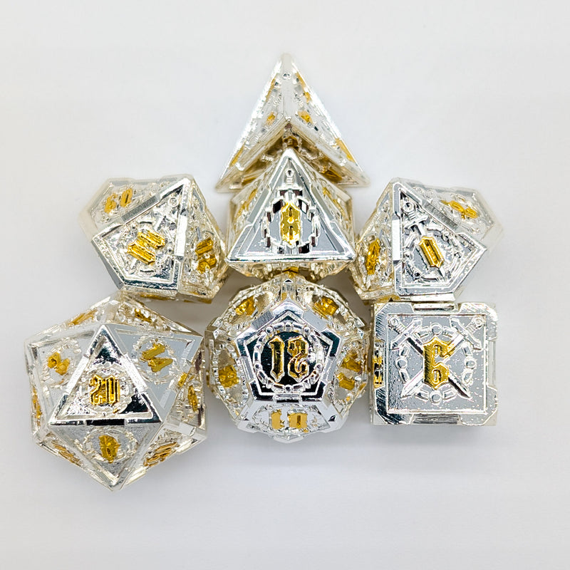 Swords Silver Metal Core Dice Set