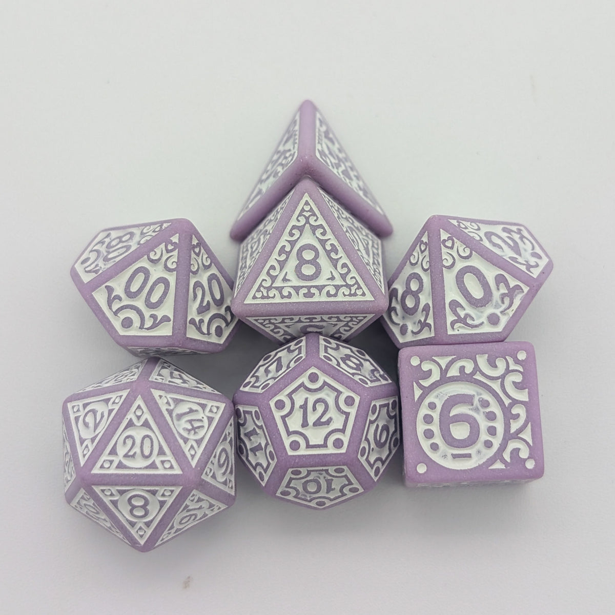 Ornate Lavender Dice Set