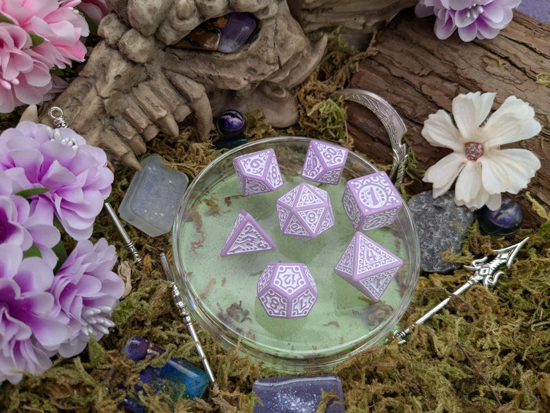 Ornate Lavender Dice Set