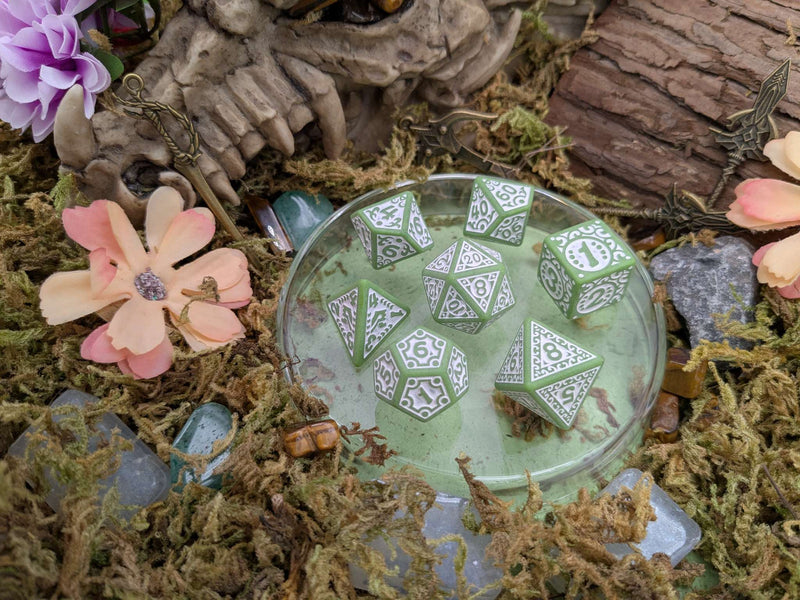 Ornate Matcha Dice Set