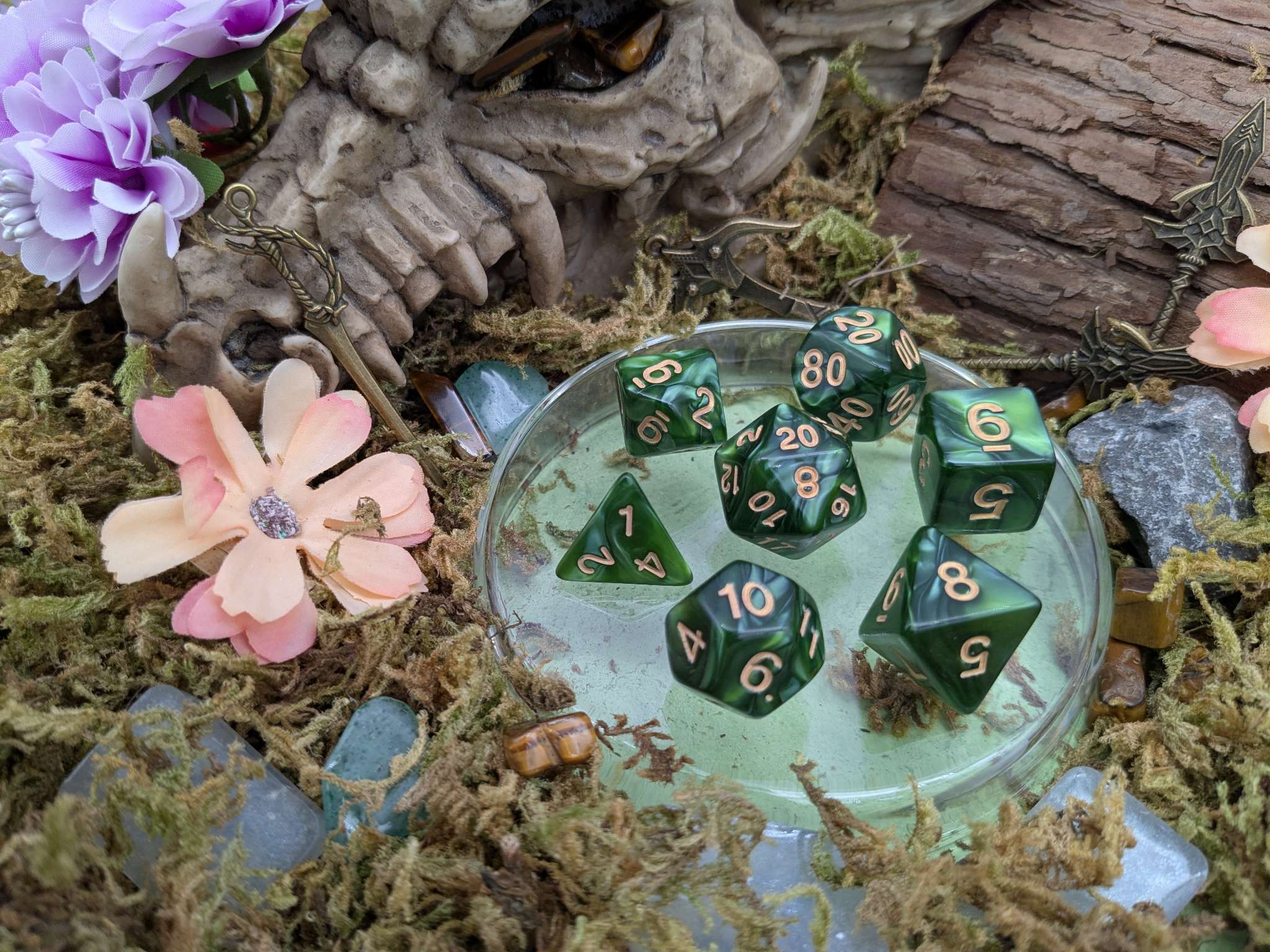 Pearl Jade Green  Dice Set