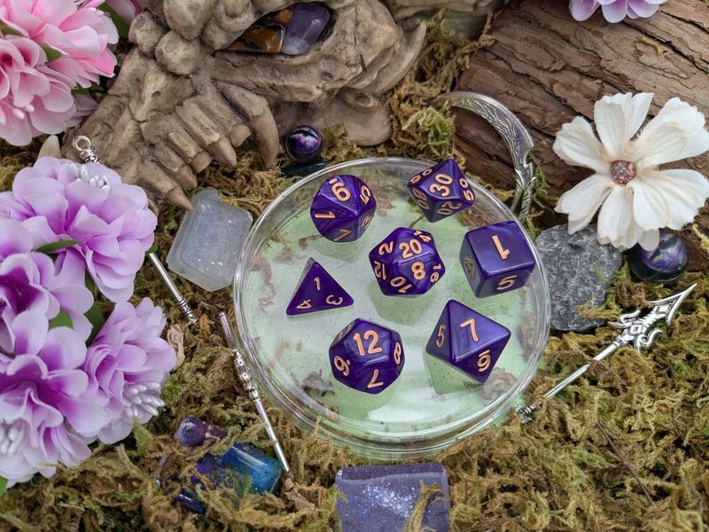 Purple Pearl Dice Set