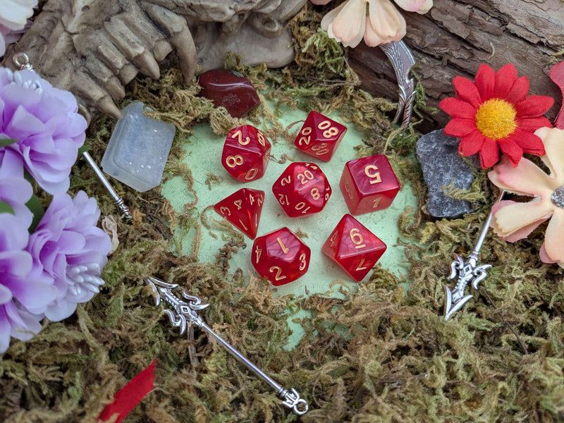 Red Pearl Dice Set