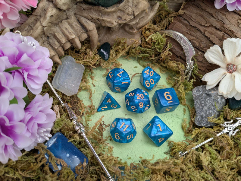Sky Blue Pearl Dice Set