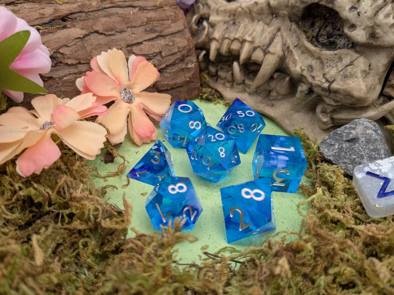 Bright Blue Sharp Dice Set