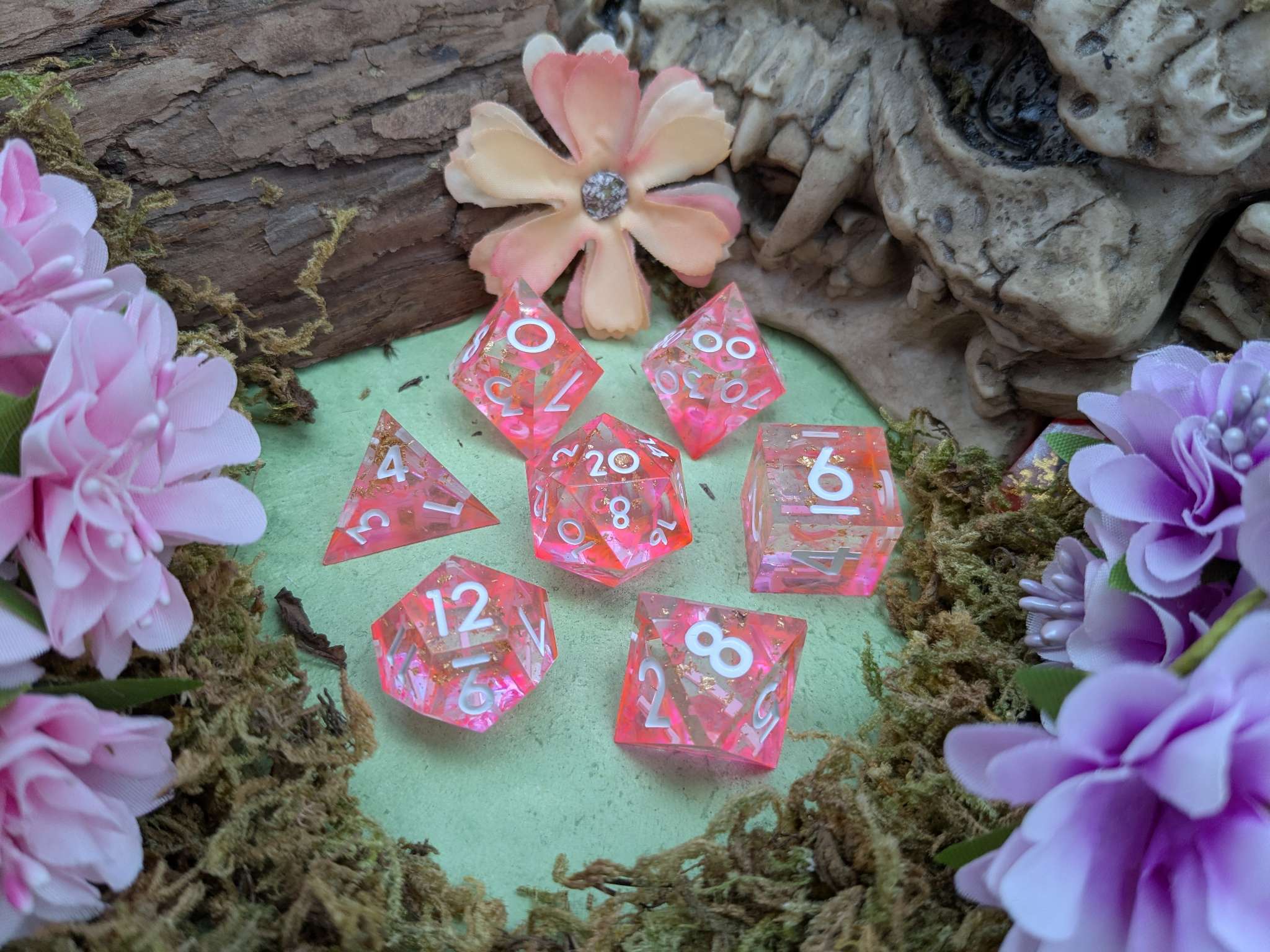 Foil Pink Sharp Dice Set