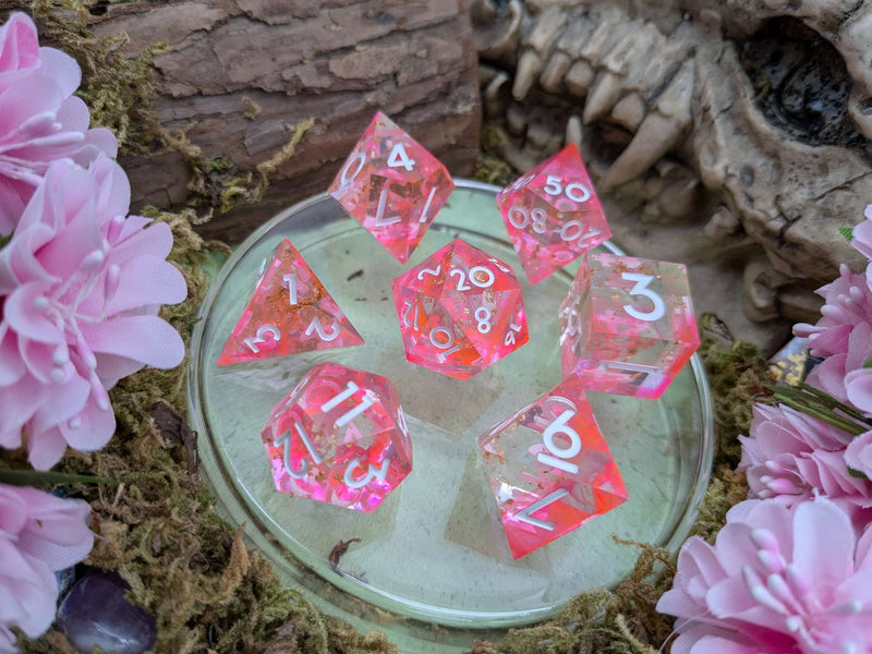 Foil Pink Sharp Dice Set