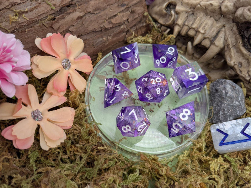Foil Purple Sharp Dice Set