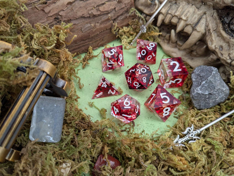 Foil Red and Black Sharp Dice Set