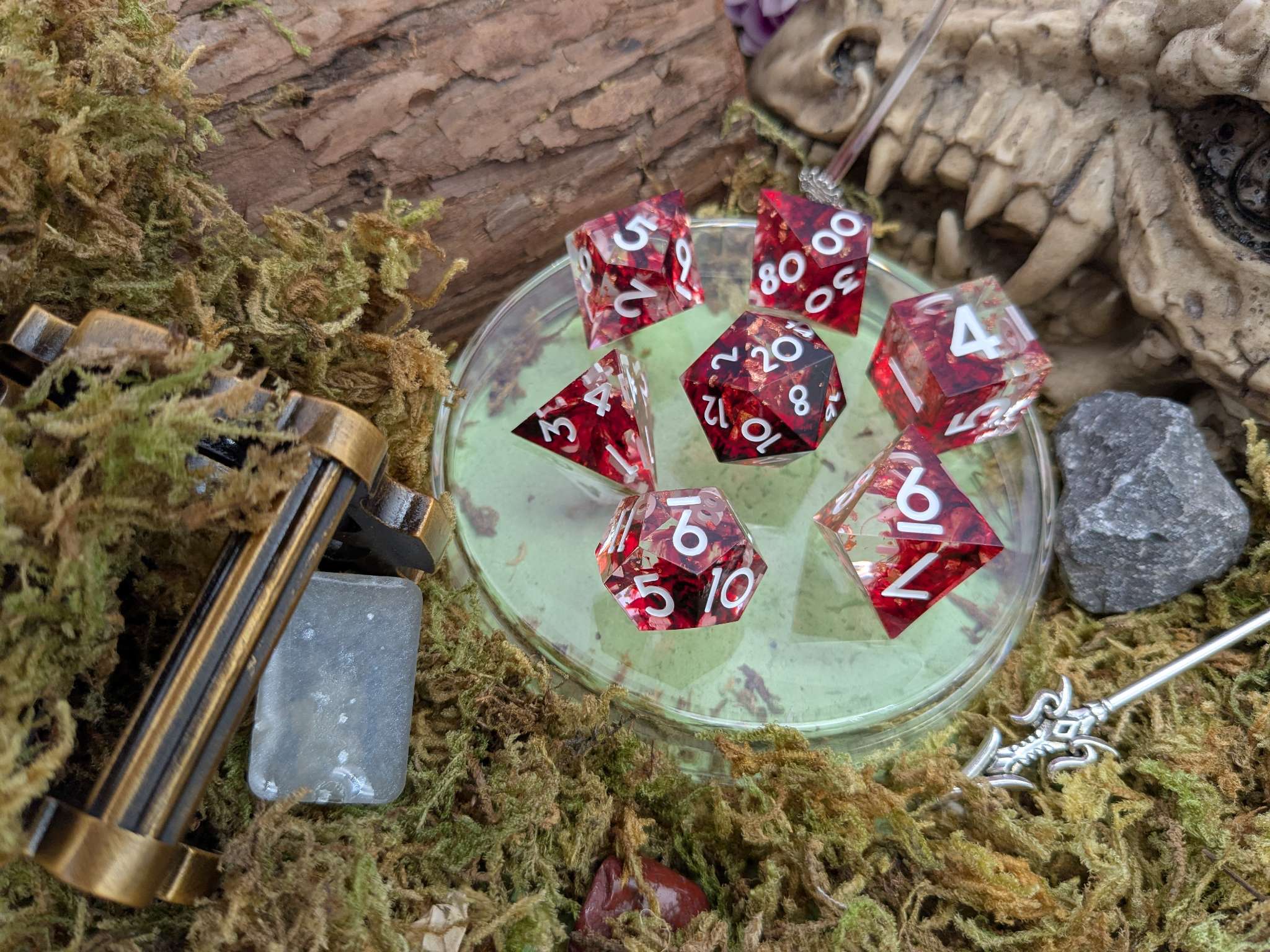 Foil Red and Black Sharp Dice Set