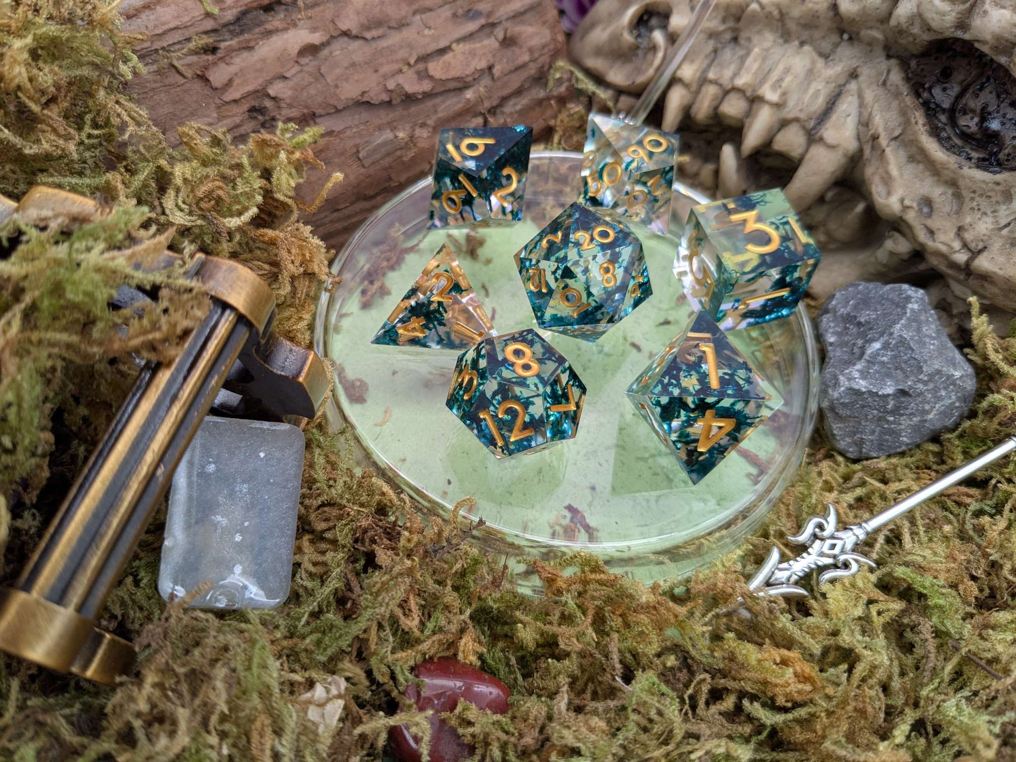 Foil Violet Sharp Dice Set
