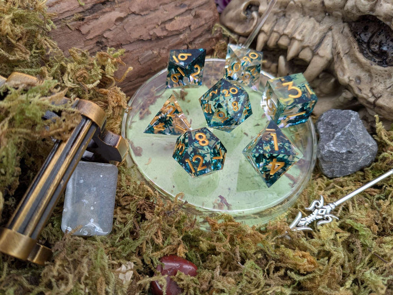 Foil Violet Sharp Dice Set