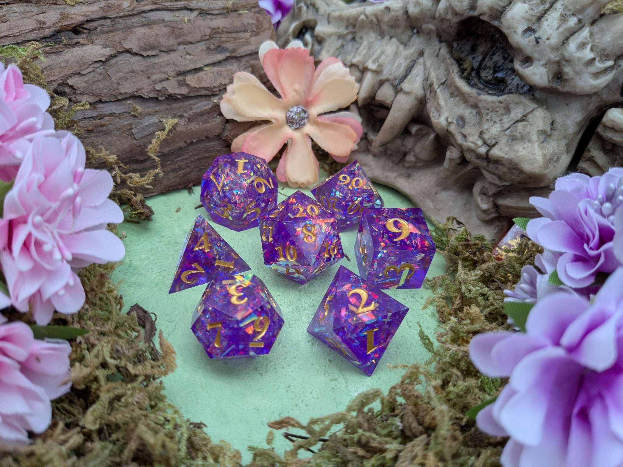 Shine Purple Sharp Dice Set