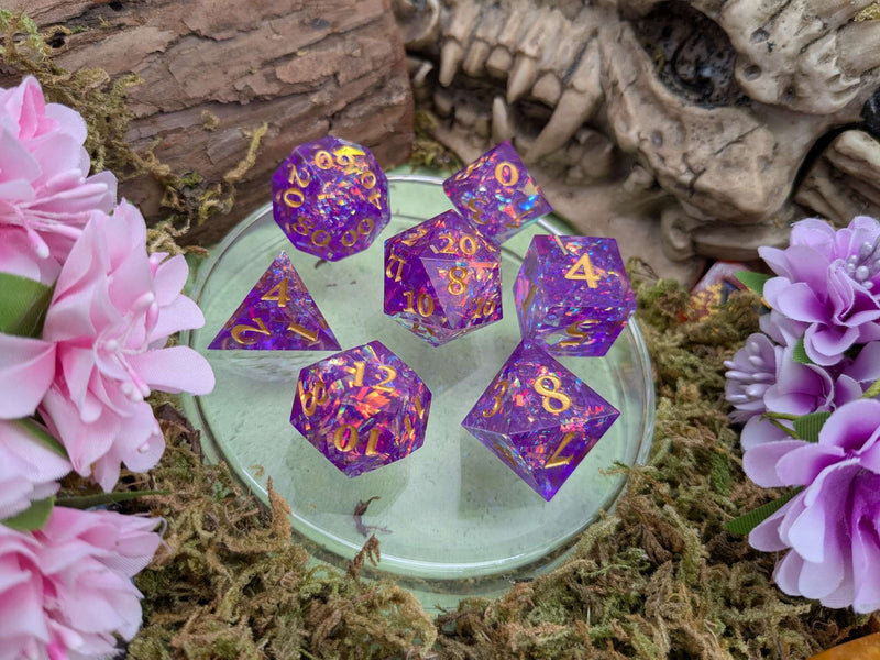 Shine Purple Sharp Dice Set