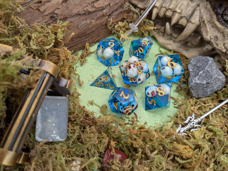 Skull Blue Sharp Dice Set