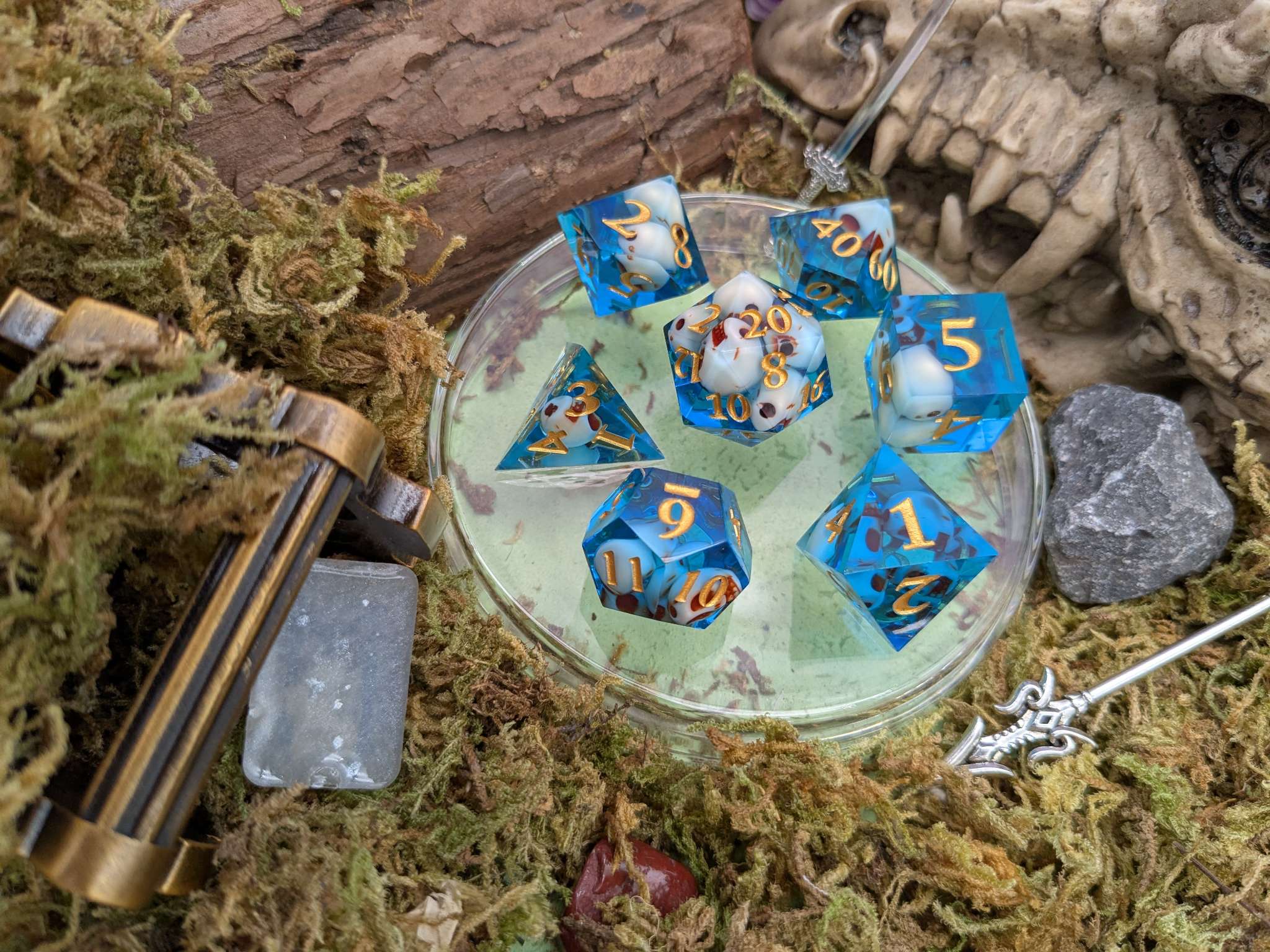 Skull Blue Sharp Dice Set