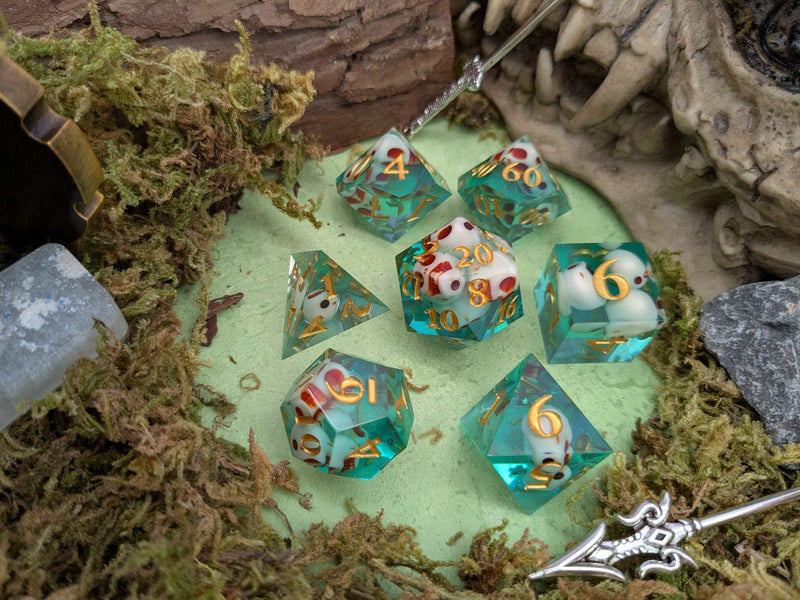 Skull Green Sharp Dice Set