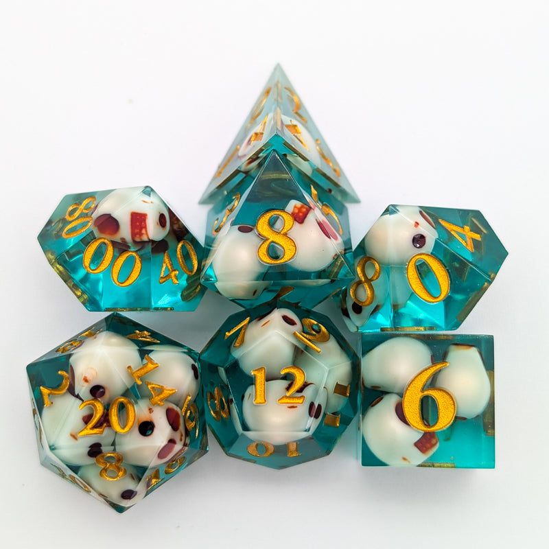Skull Green Sharp Dice Set