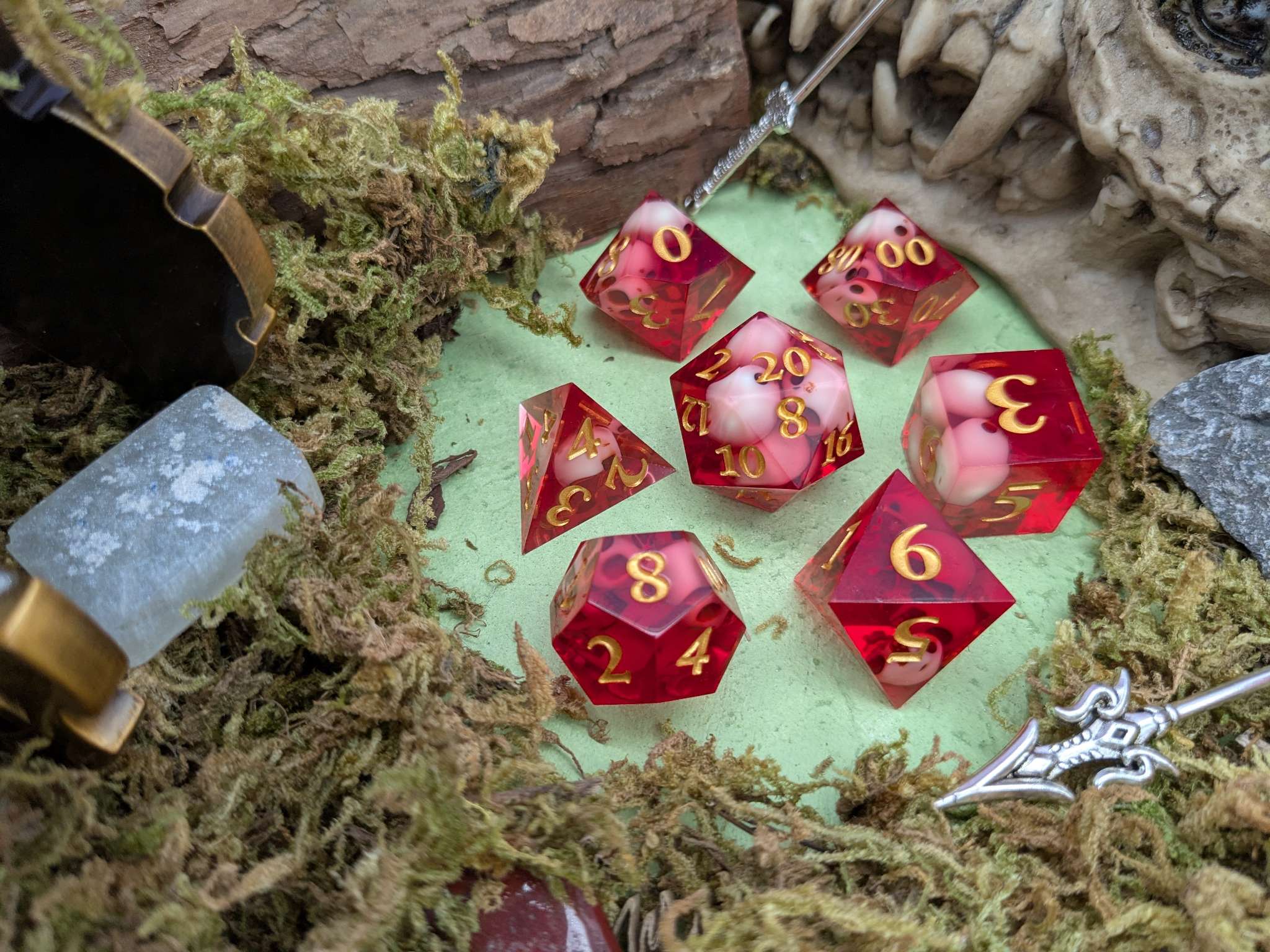 Skull Red Sharp Dice Set