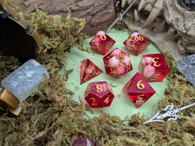 Skull Red Sharp Dice Set
