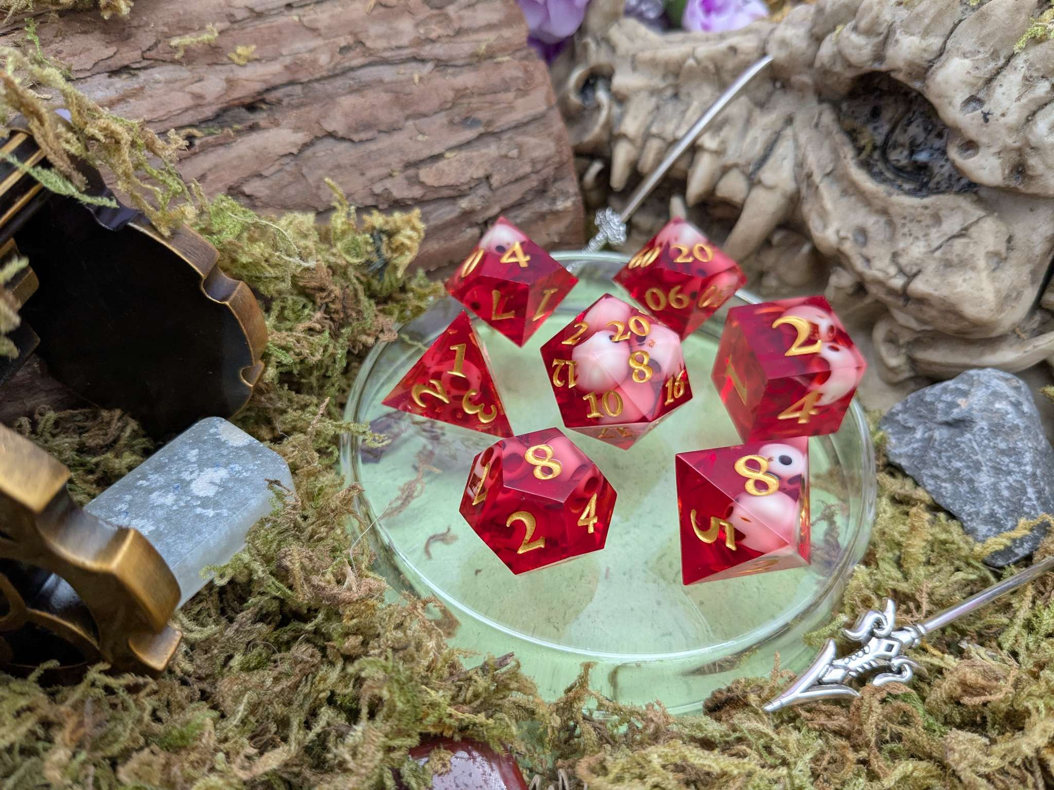 Skull Red Sharp Dice Set