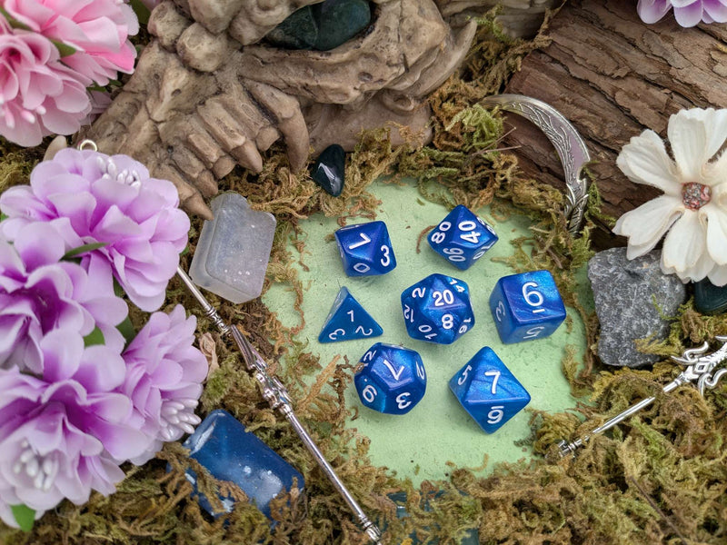 Shimmer Blue Dice Set