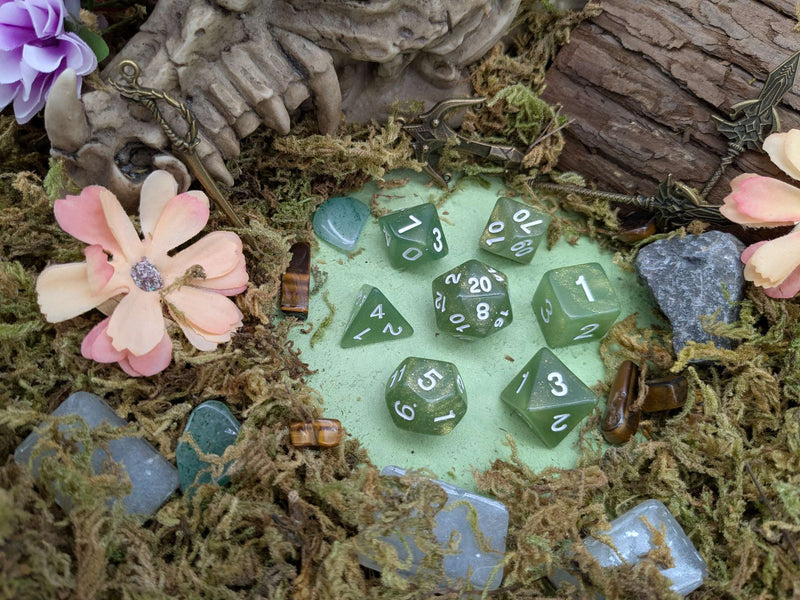 Jade Shimmer Dice Set
