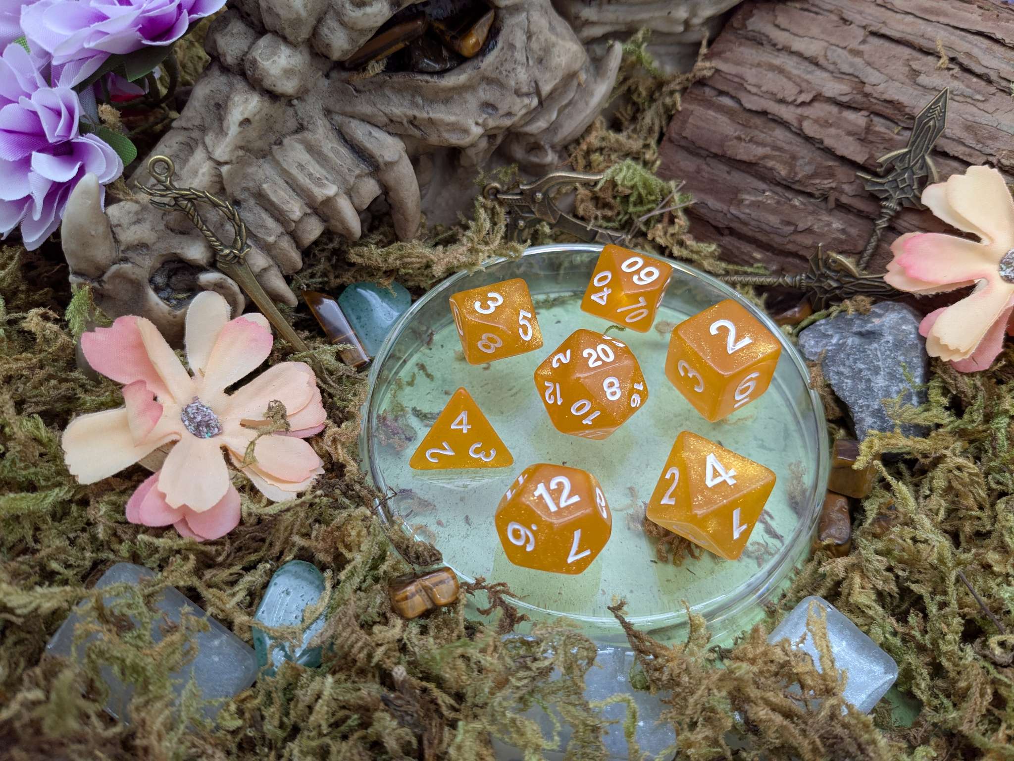 Shimmer Orange Dice Set
