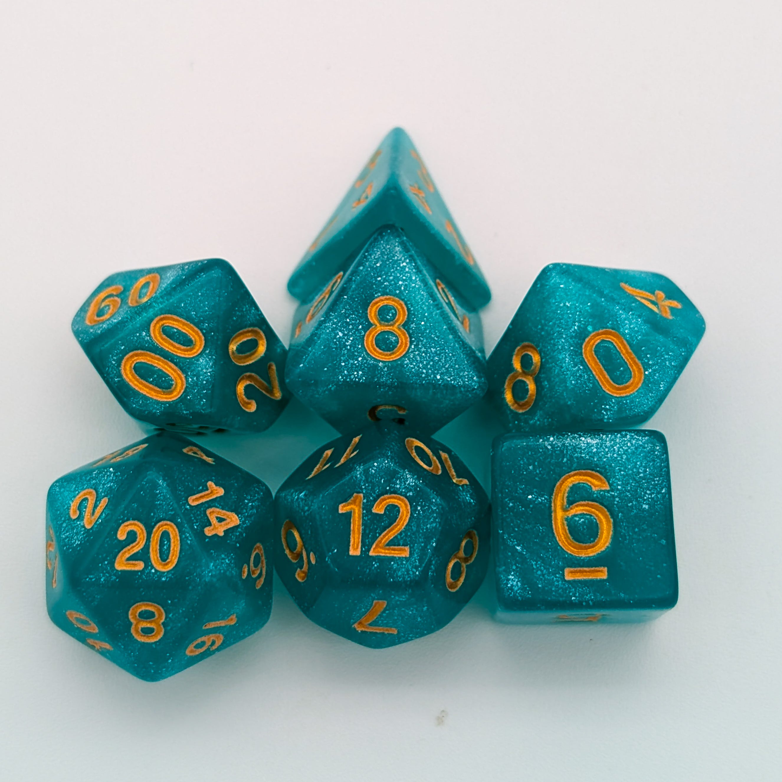 Turquoise Shimmer Dice Set