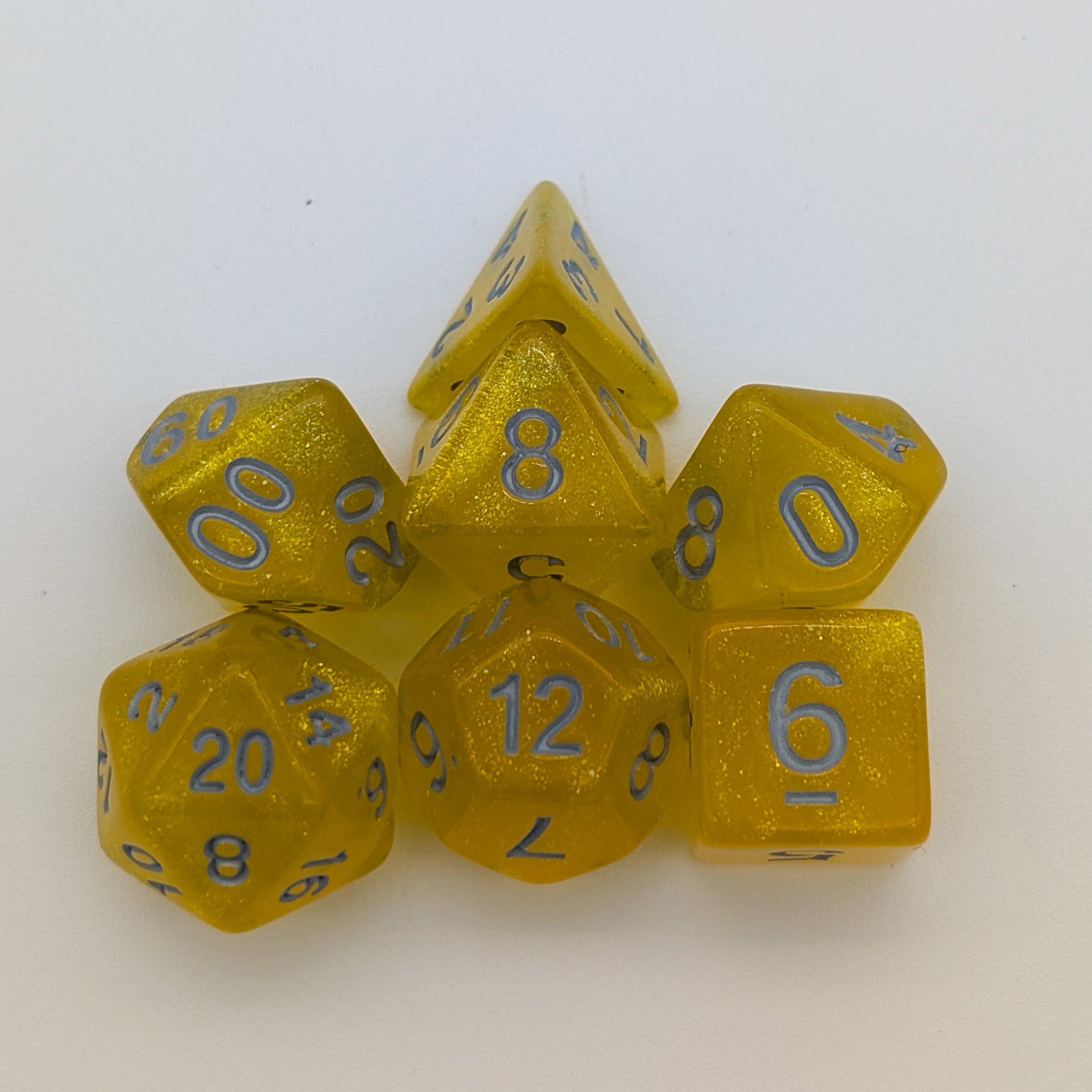 Yellow Shimmer Dice Set