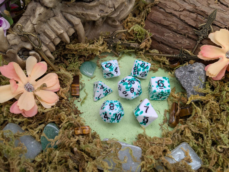 Splatter Green Dice Set