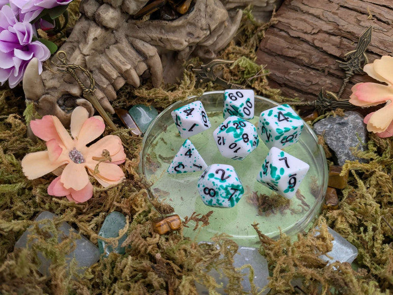 Splatter Green Dice Set