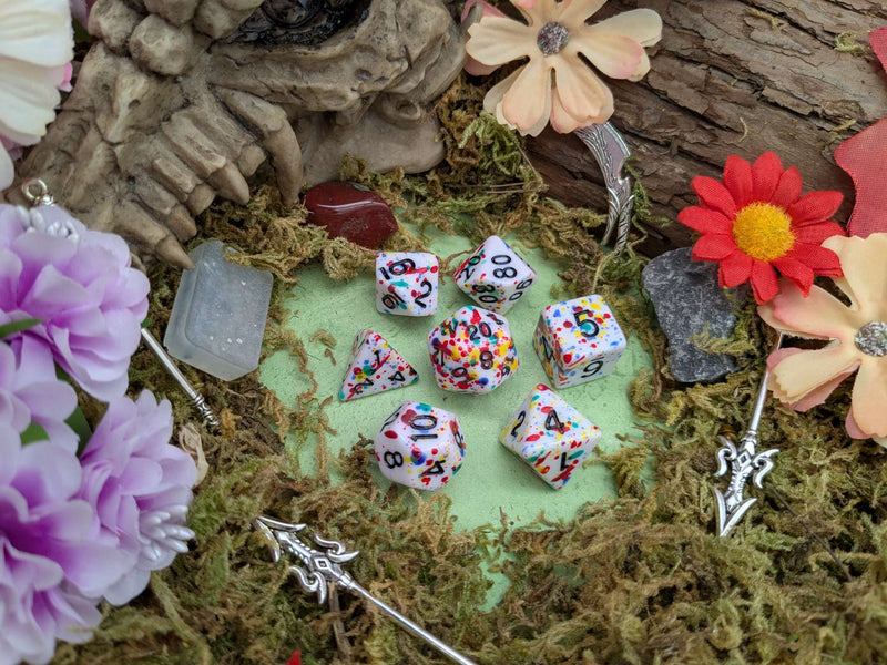 Multi-Coloured Splatter Dice Set