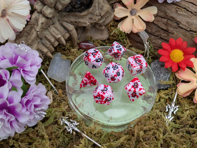Red Splatter Dice Set
