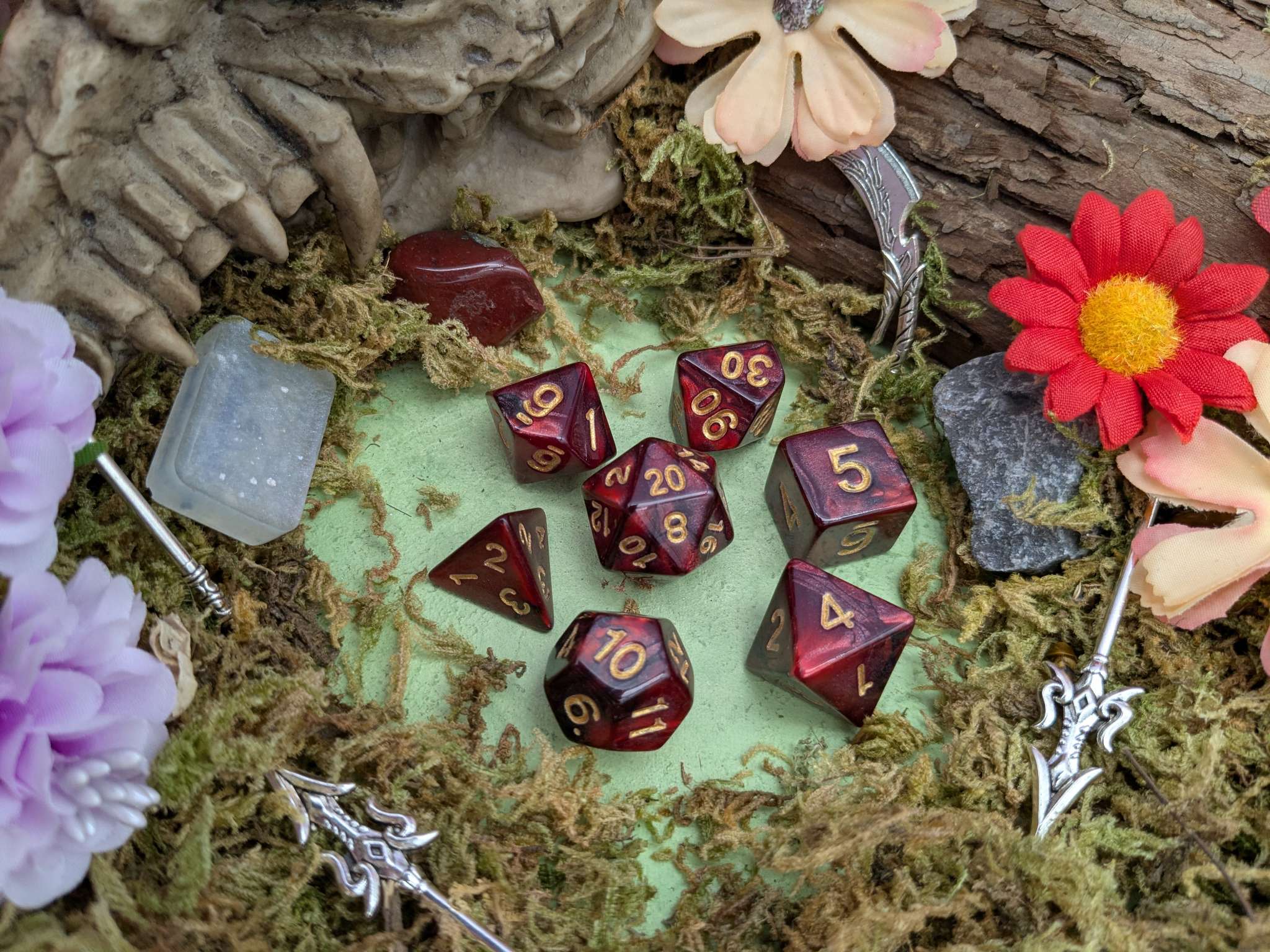 Two Tone Black Red Dice Set