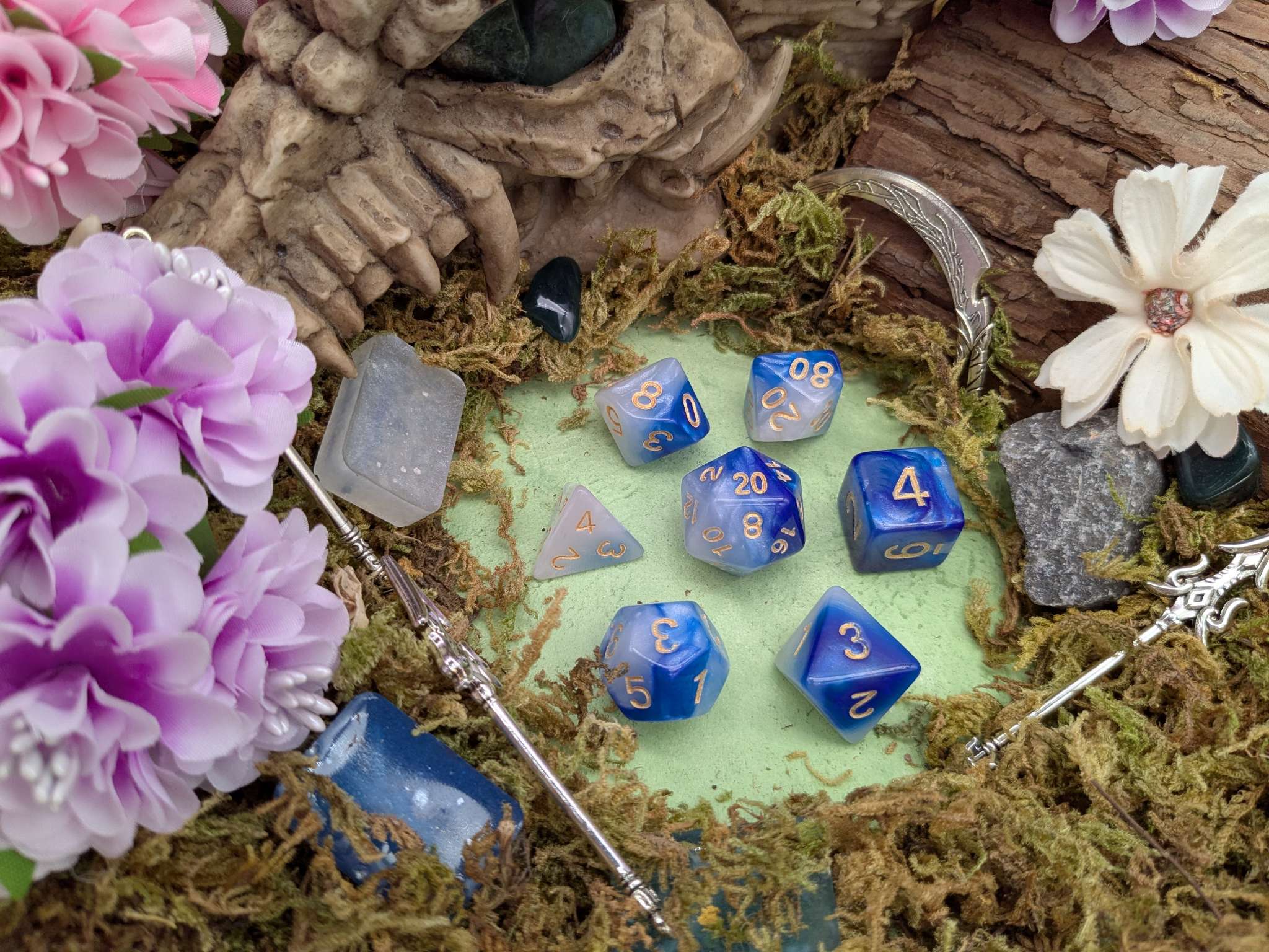 Two Tone Sea Foam Dice Set