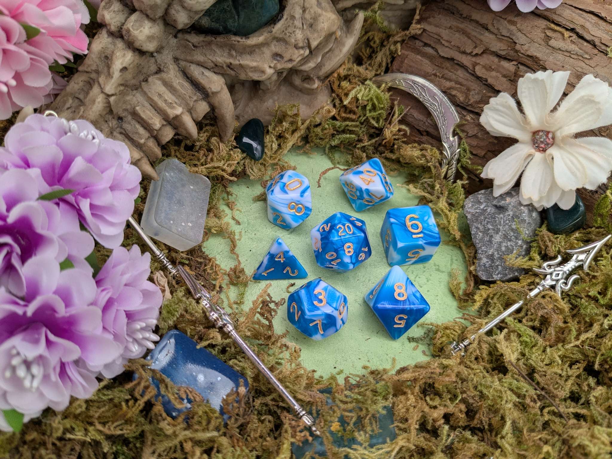 Two Tone Sky Blue Dice Set