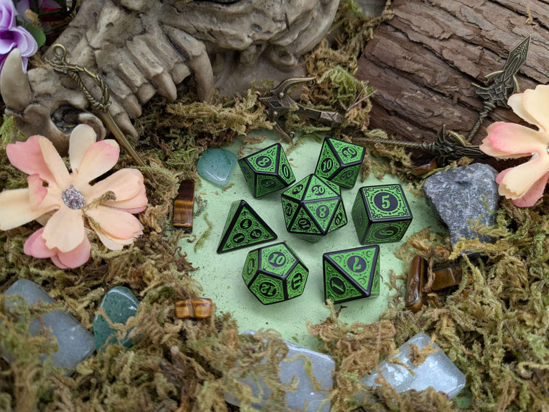 Green Zoltar Dice Set