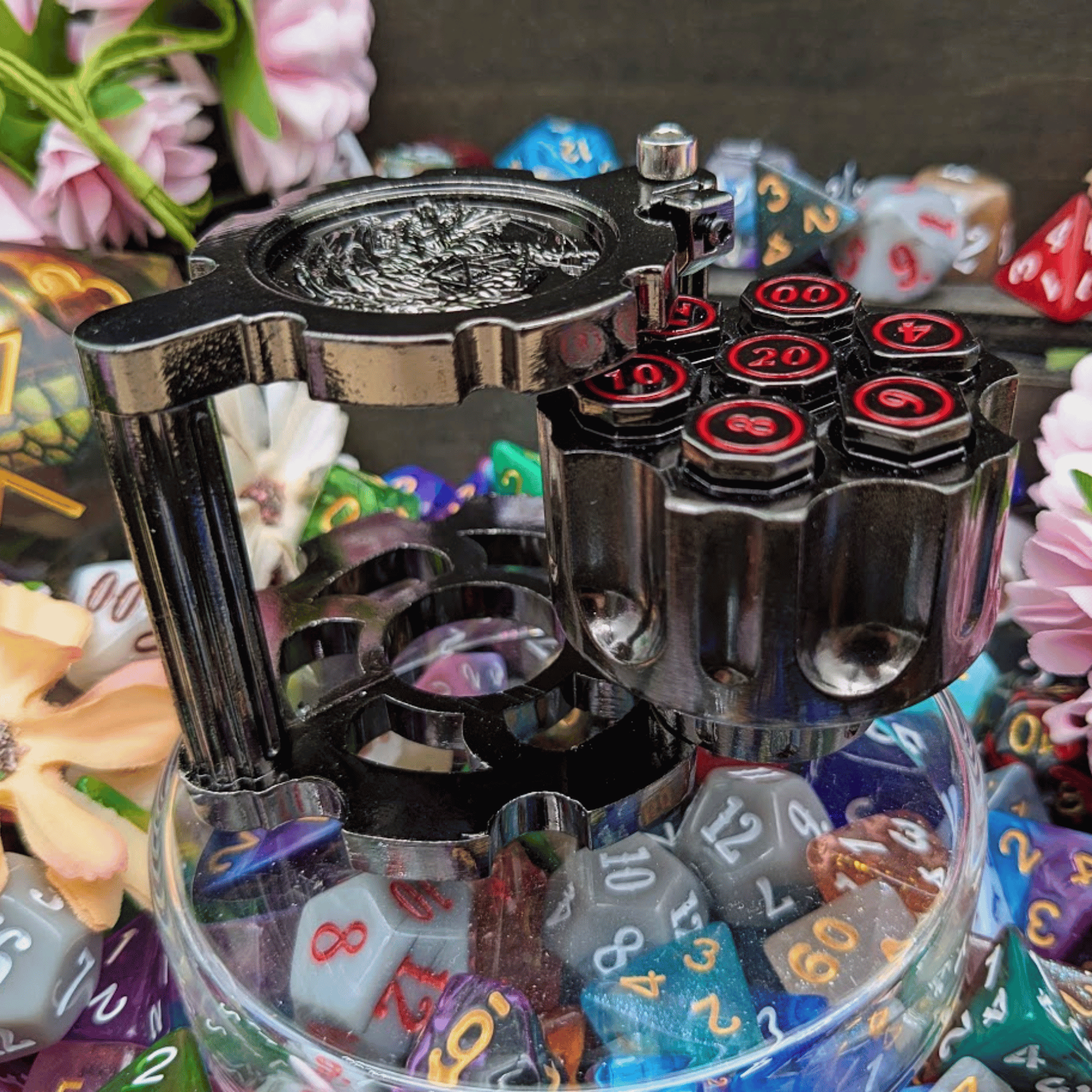 Revolver Dice Holder with Metal bullet dice