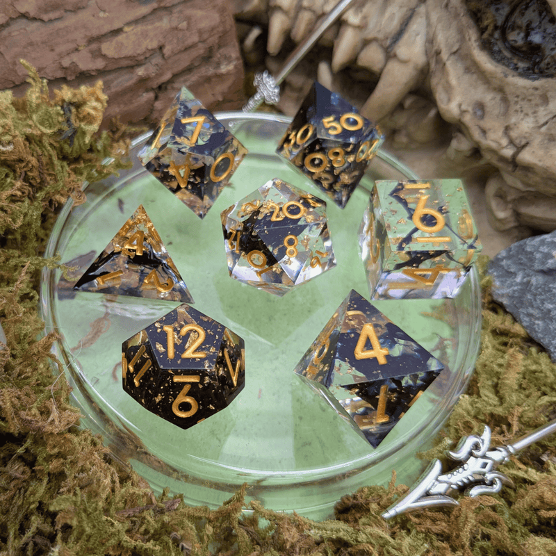 Foil Obsidian Sharp Dice Set