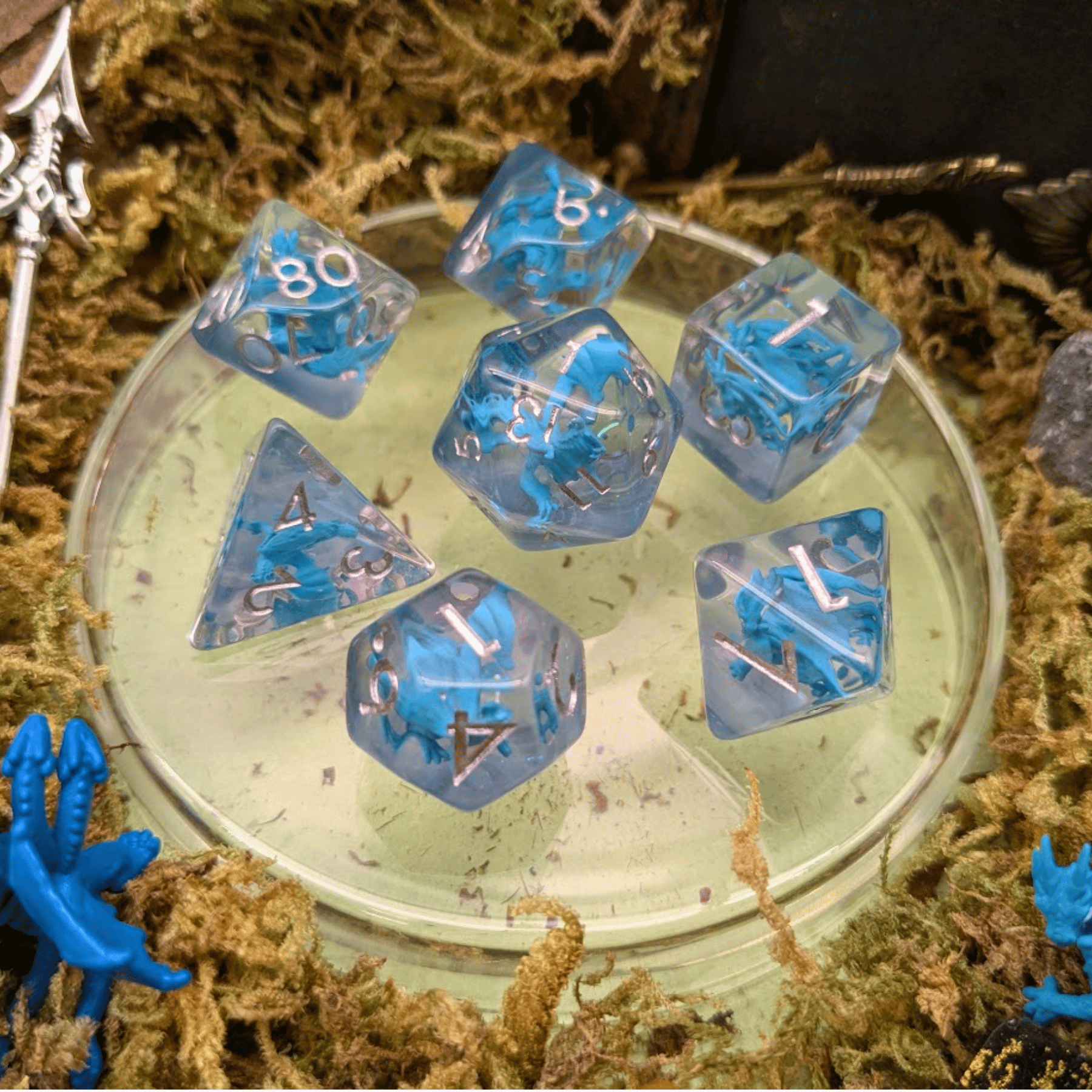 Ice Dragon Inclusion Dice Set